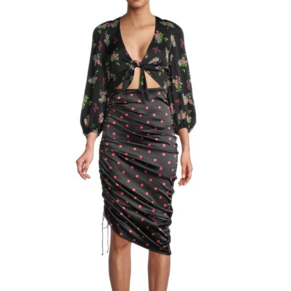 FOR LOVE & LEMONS Wilson Print Ruched Dress